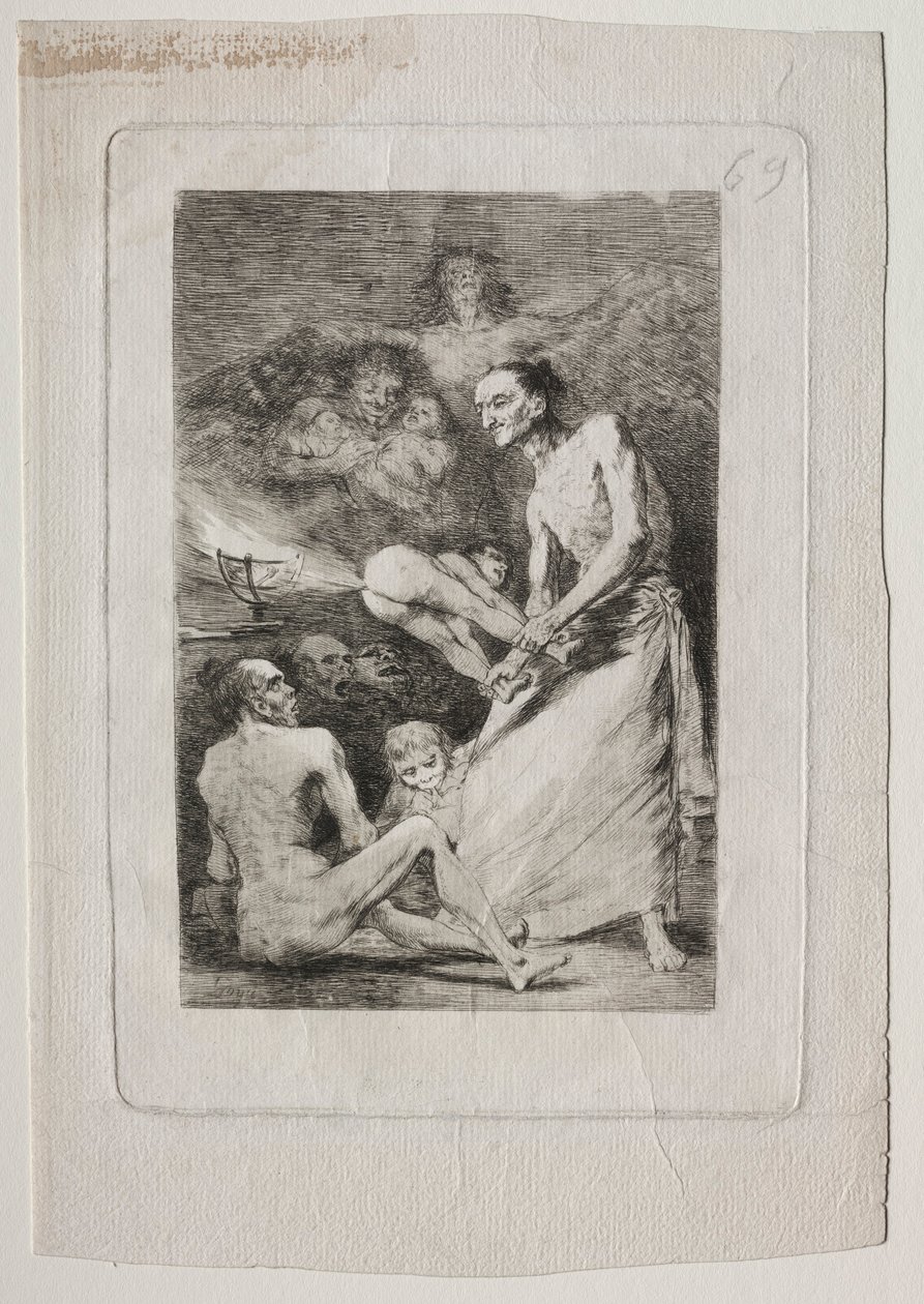 Caprichos: Blaas, c. 1799 door Francisco de Goya