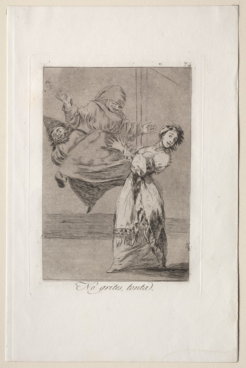 Caprichos: Schreeuw niet, domkop door Francisco de Goya
