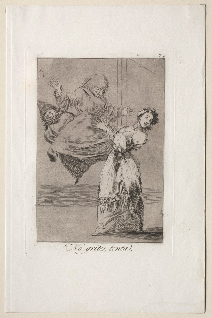Caprichos: Schreeuw niet, domkop door Francisco de Goya