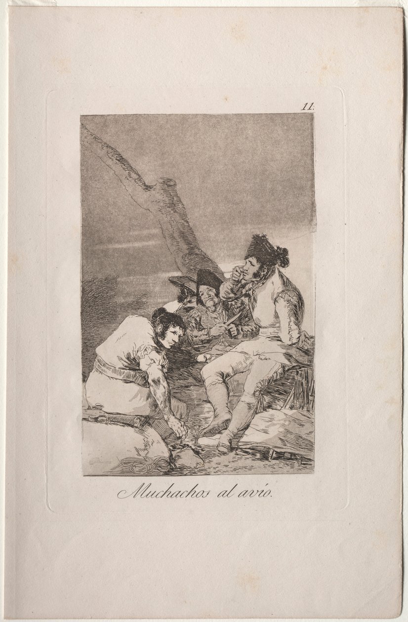 Caprichos: Jongens die zich Klaarmaken door Francisco de Goya