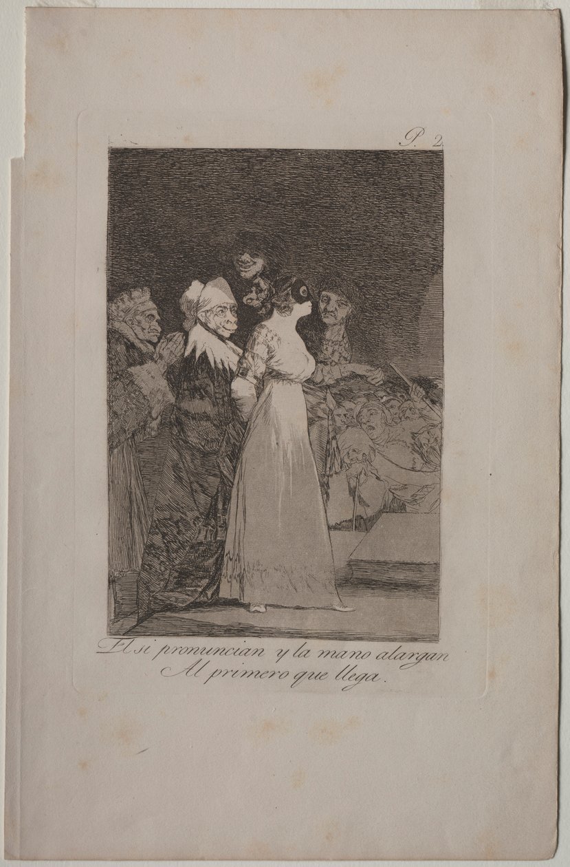 Caprichos: Ze zeggen ja en geven hun hand aan de eerste de beste door Francisco de Goya