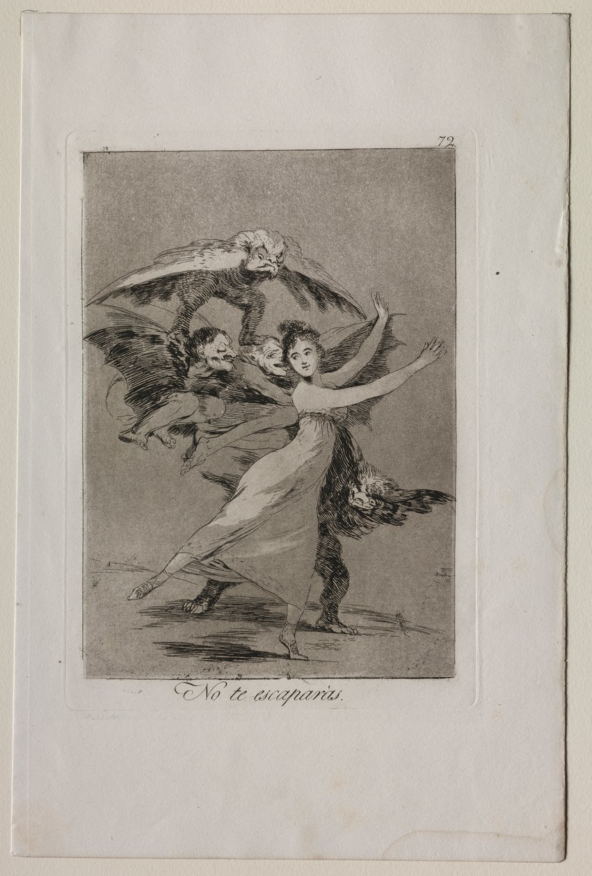 Caprichos: Je zult niet ontsnappen door Francisco de Goya