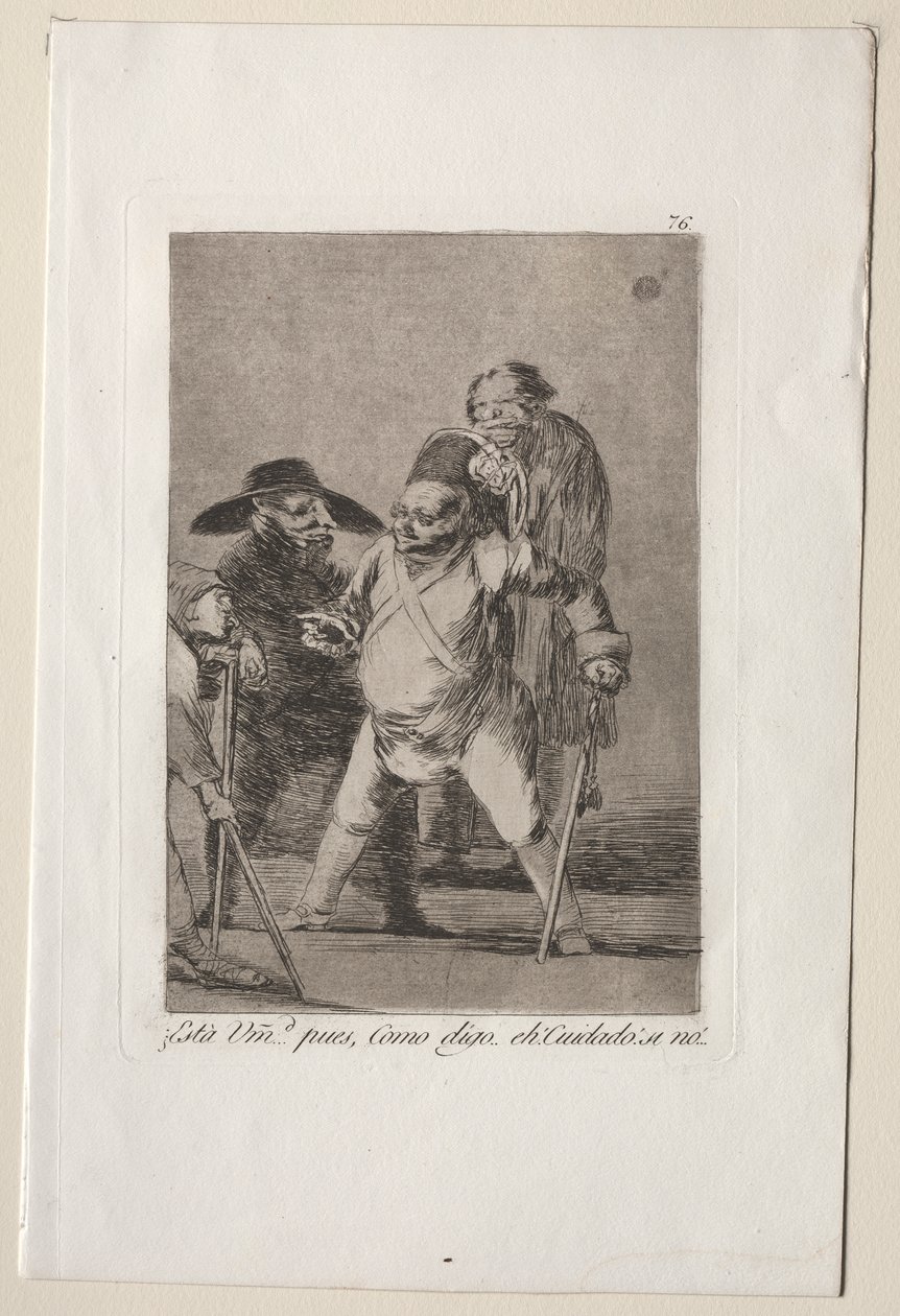 Caprichos: Begrijp je?... Nou, zoals ik zeg... eh! Kijk uit! Anders... door Francisco de Goya