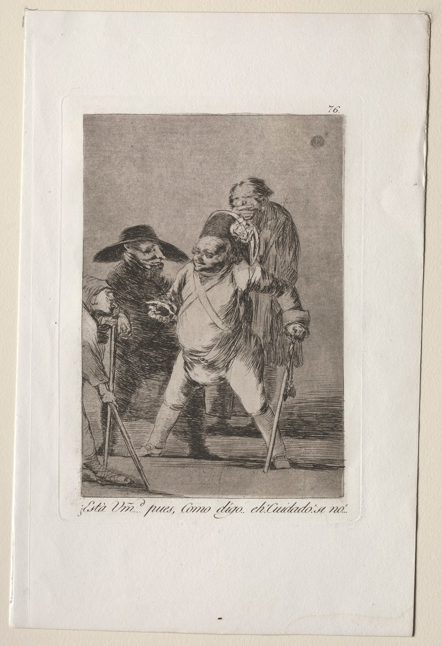 Caprichos: Je begrijpt...Nou, zoals ik zeg...eh! Kijk uit! Anders... door Francisco de Goya