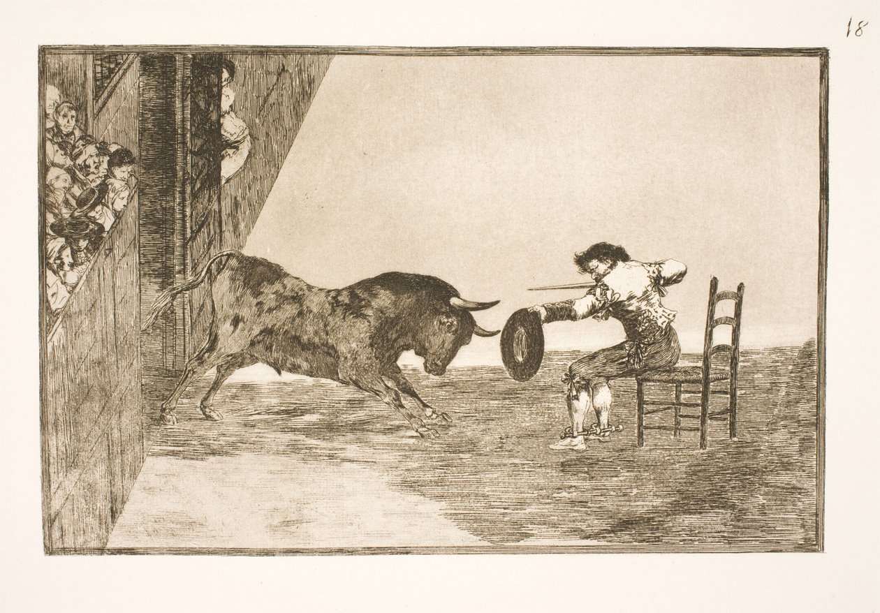 De moedige Martincho in de arena van Zaragoza door Francisco de Goya