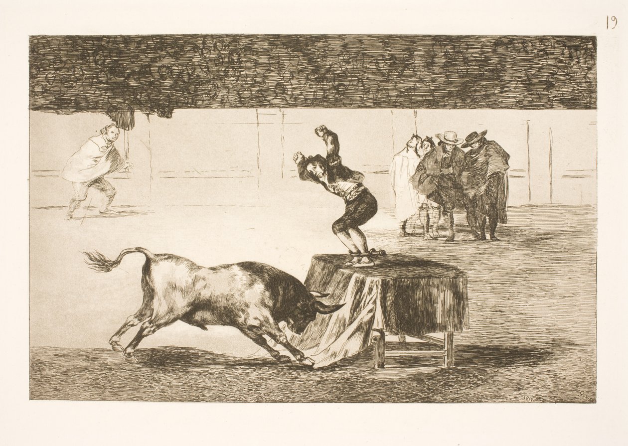 Nog een waanzinnige daad (van Martincho) in dezelfde arena (in Zaragoza) door Francisco de Goya