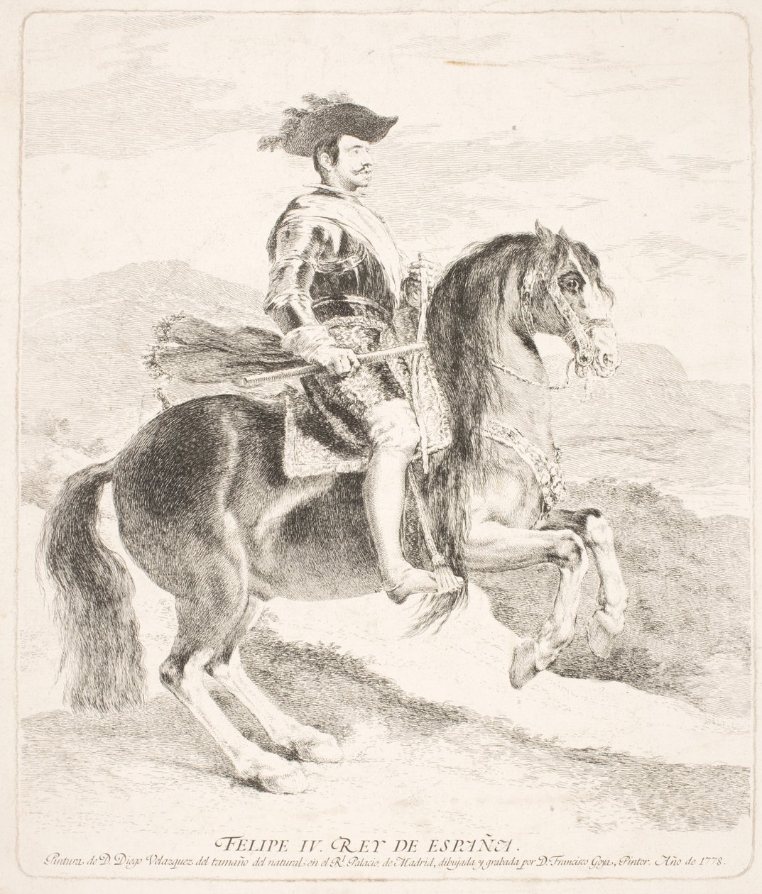 Filips IV, koning van Spanje, te paard door Francisco de Goya