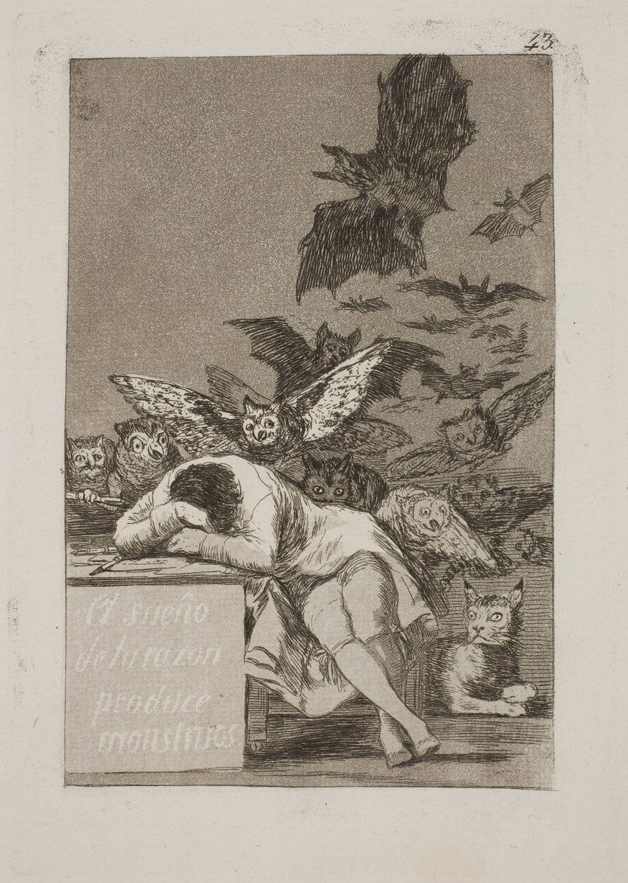 De slaap van de rede brengt monsters voort door Francisco de Goya