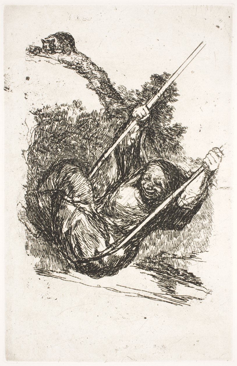 Heks in schommel door Francisco de Goya