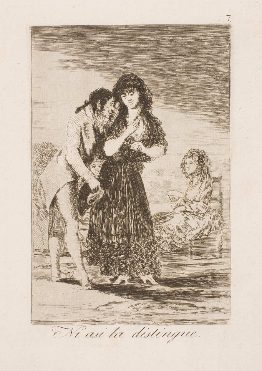 Zelfs op deze manier kent hij haar niet door Francisco de Goya