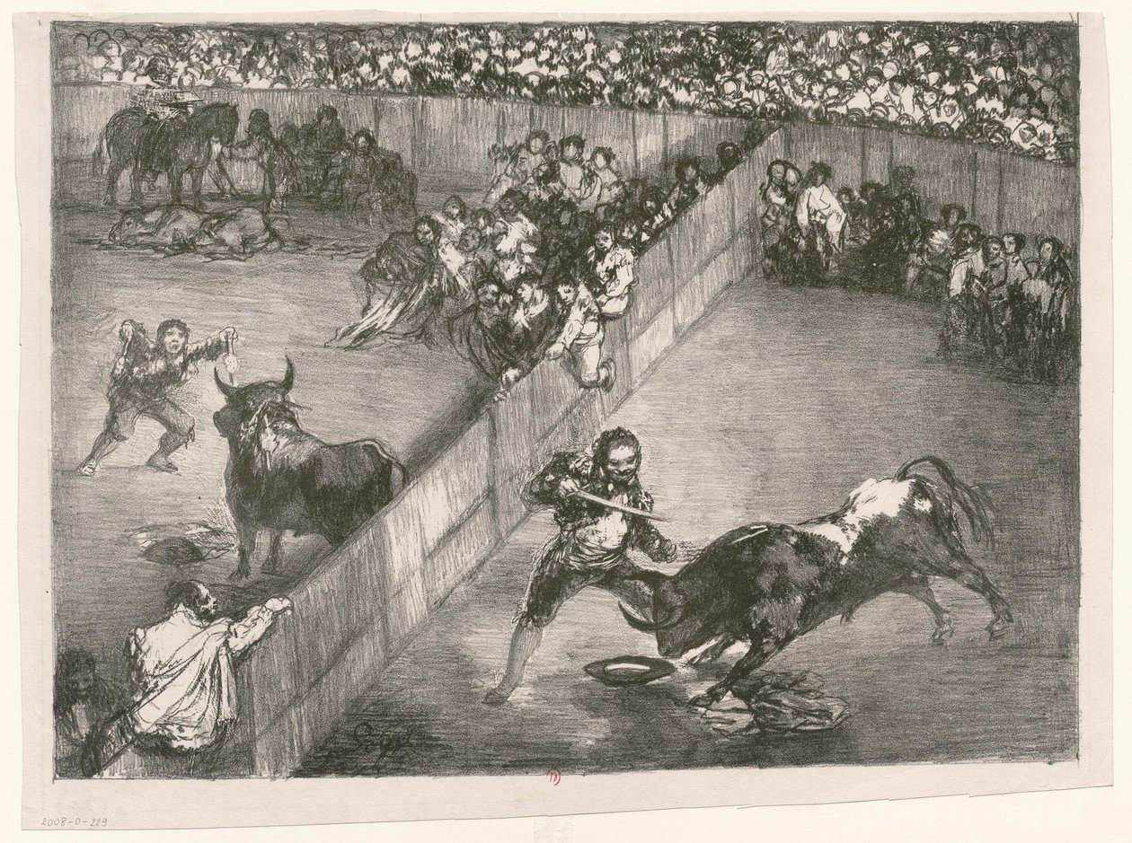 [Les Taureaux de Bordeaux: De verdeling van de plaatsen] door Francisco de Goya