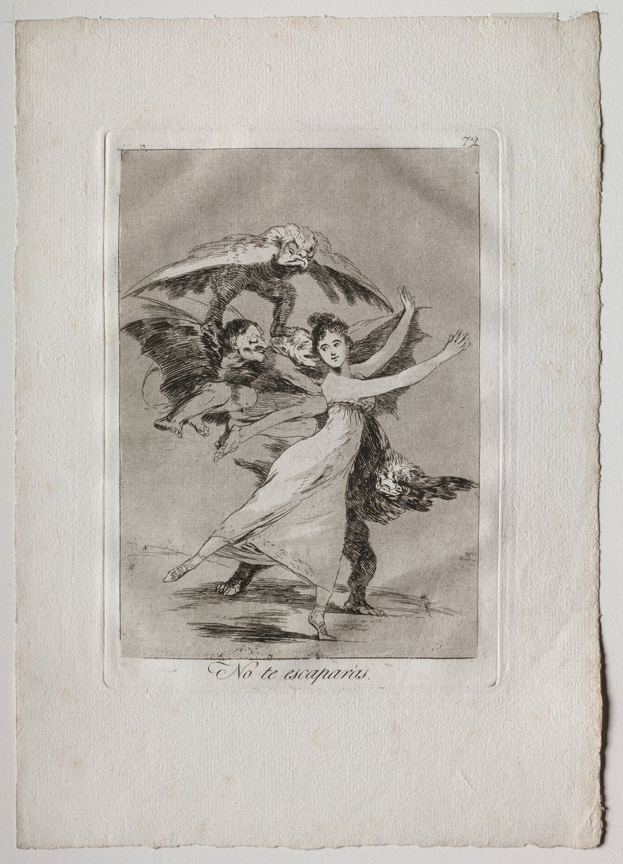 Ochenta Caprichos: Je zult niet ontsnappen door Francisco de Goya