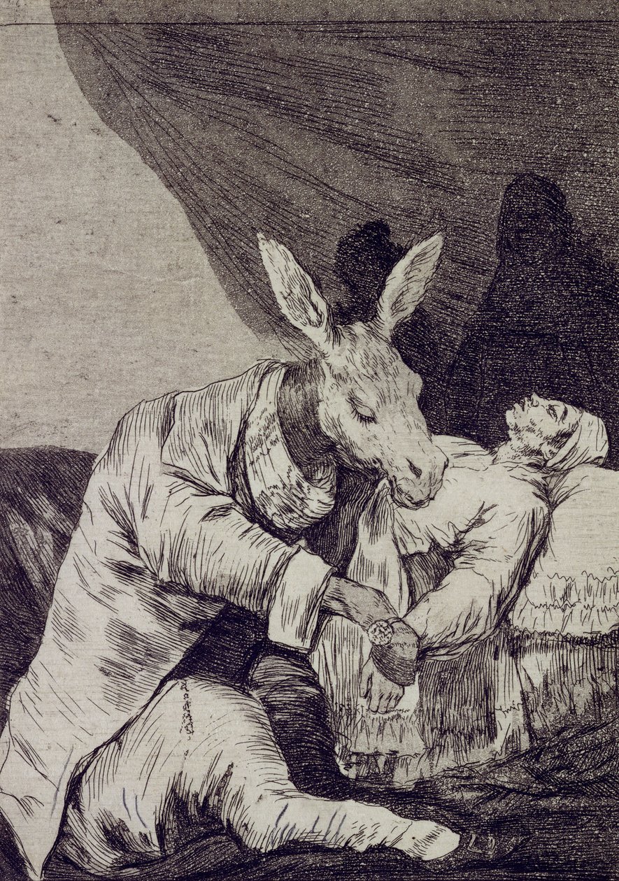 Van welke kwaal zal hij sterven Capricho No 40 door Francisco de Goya