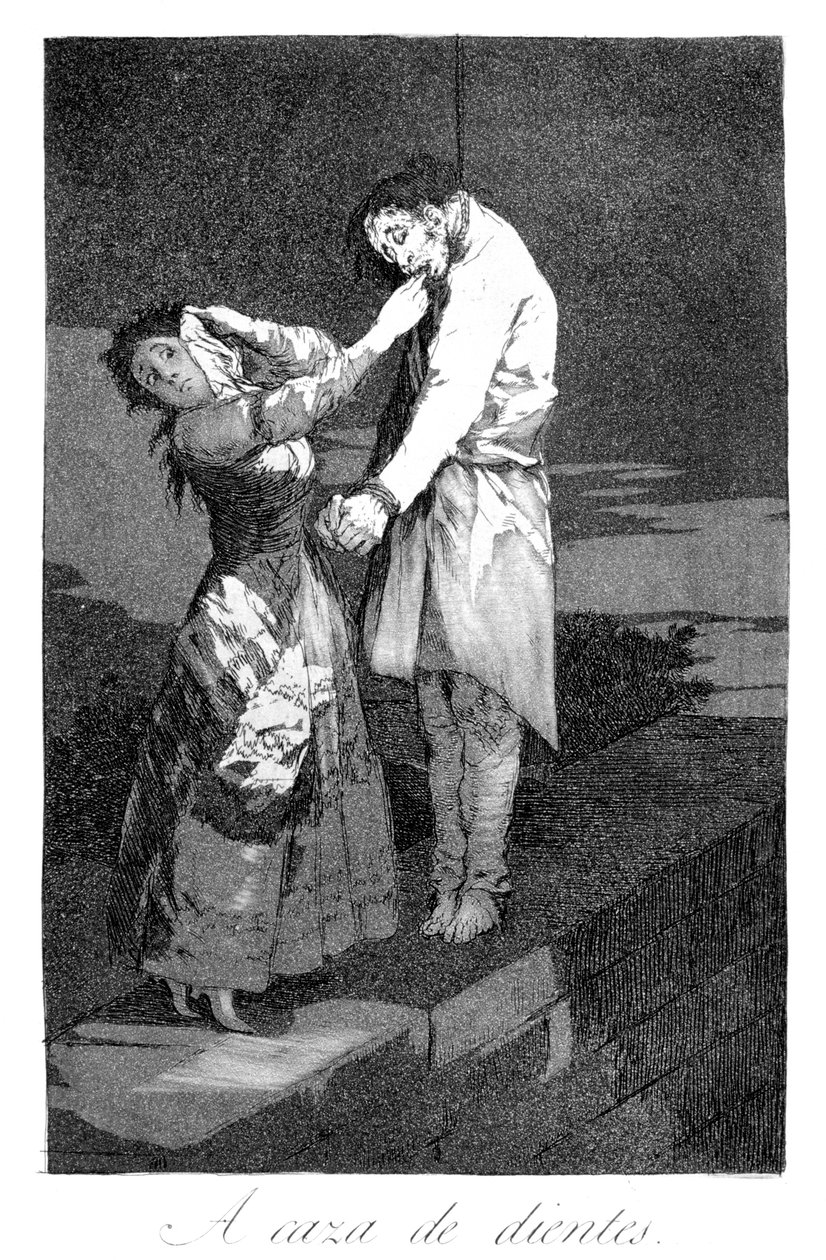 Op jacht naar tanden, 1799 door Francisco de Goya