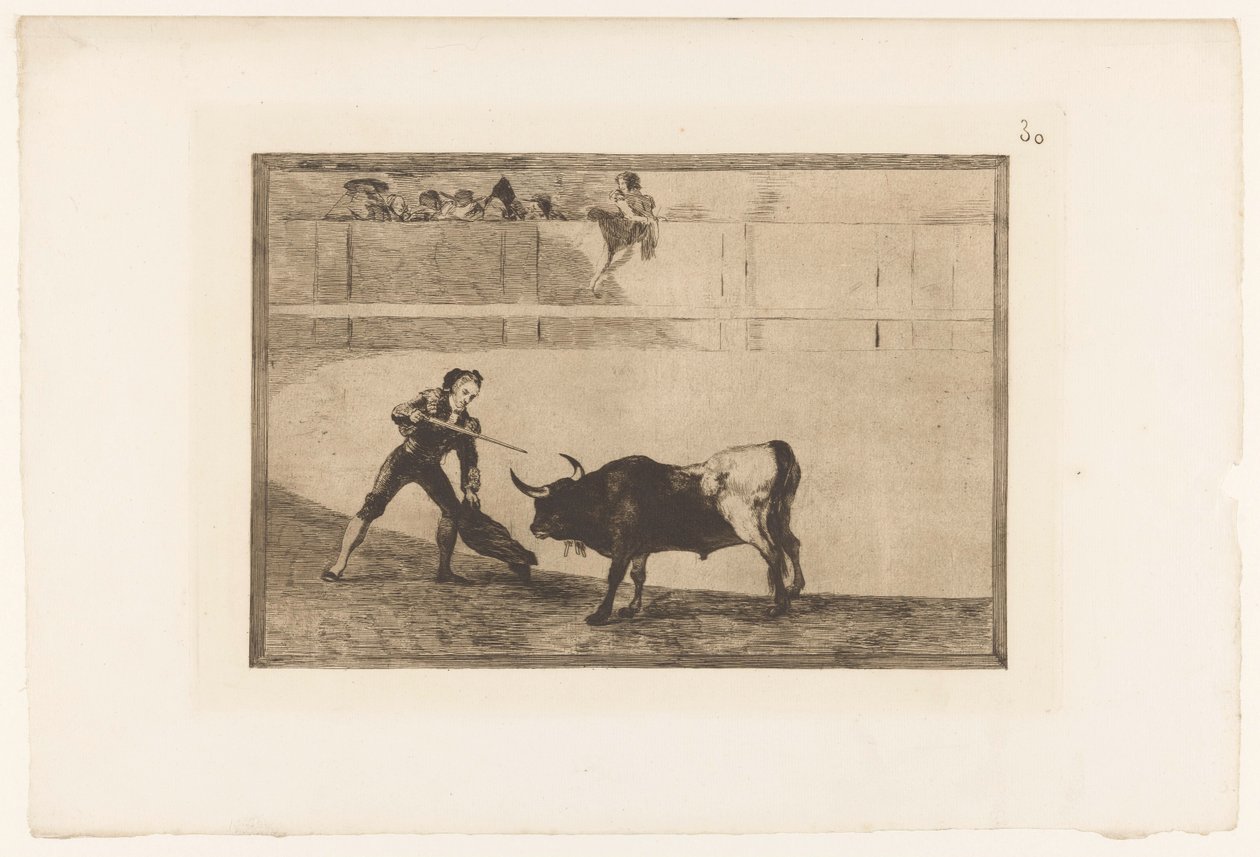 Pedro Romera Martínez doodt een stier Stierengevechten La Taureaumachie La Tauromaquia door Francisco de Goya