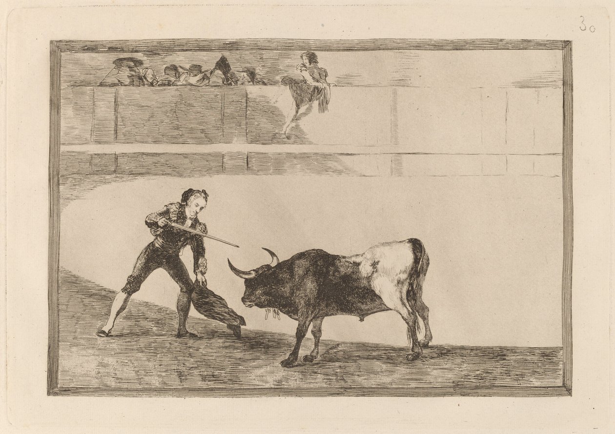 Pedro Romero Doodt de Stilstaande Stier door Francisco de Goya