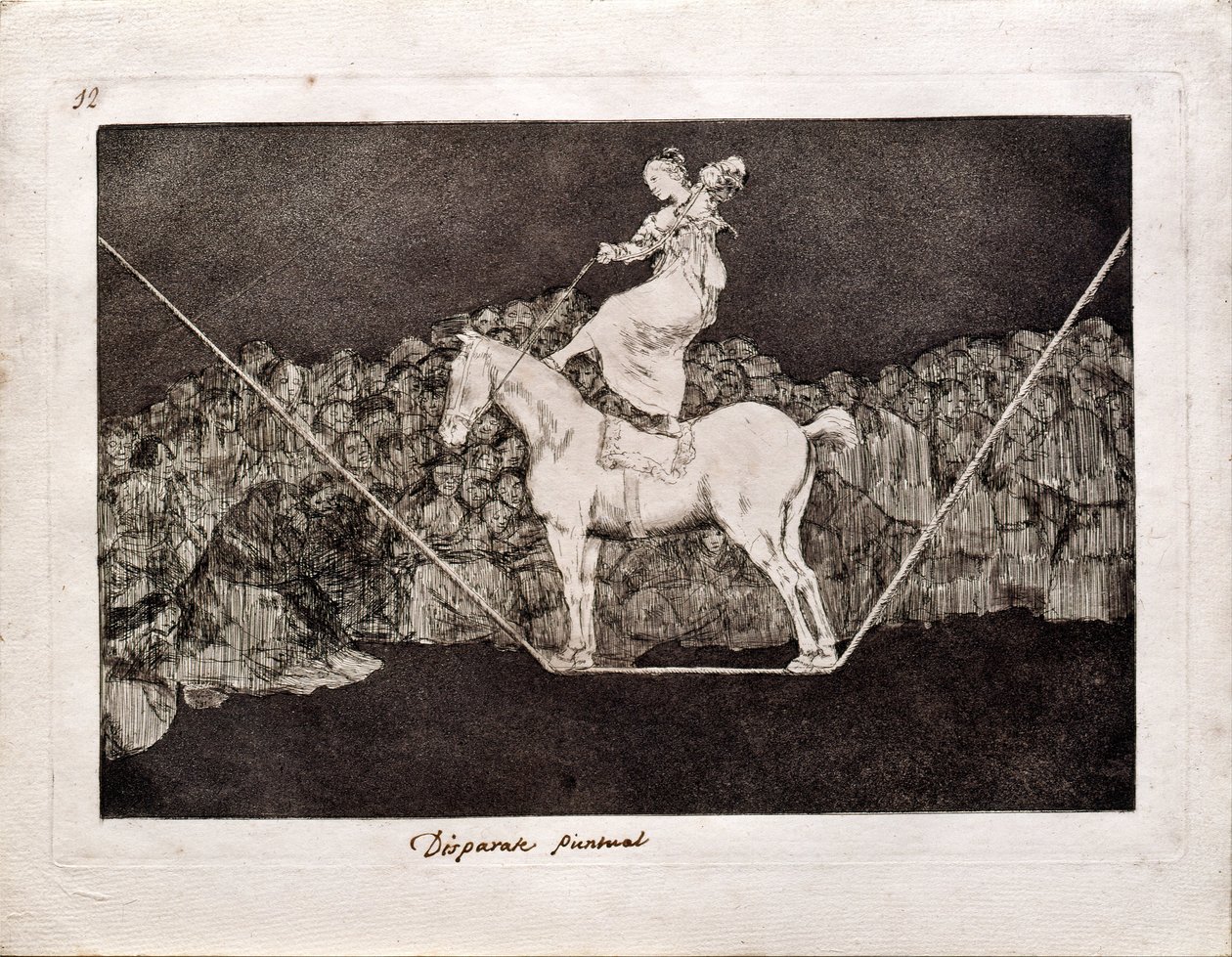 Precieze Dwaasheid uit de serie Los Disparates Follies, 1815-1819 door Francisco de Goya