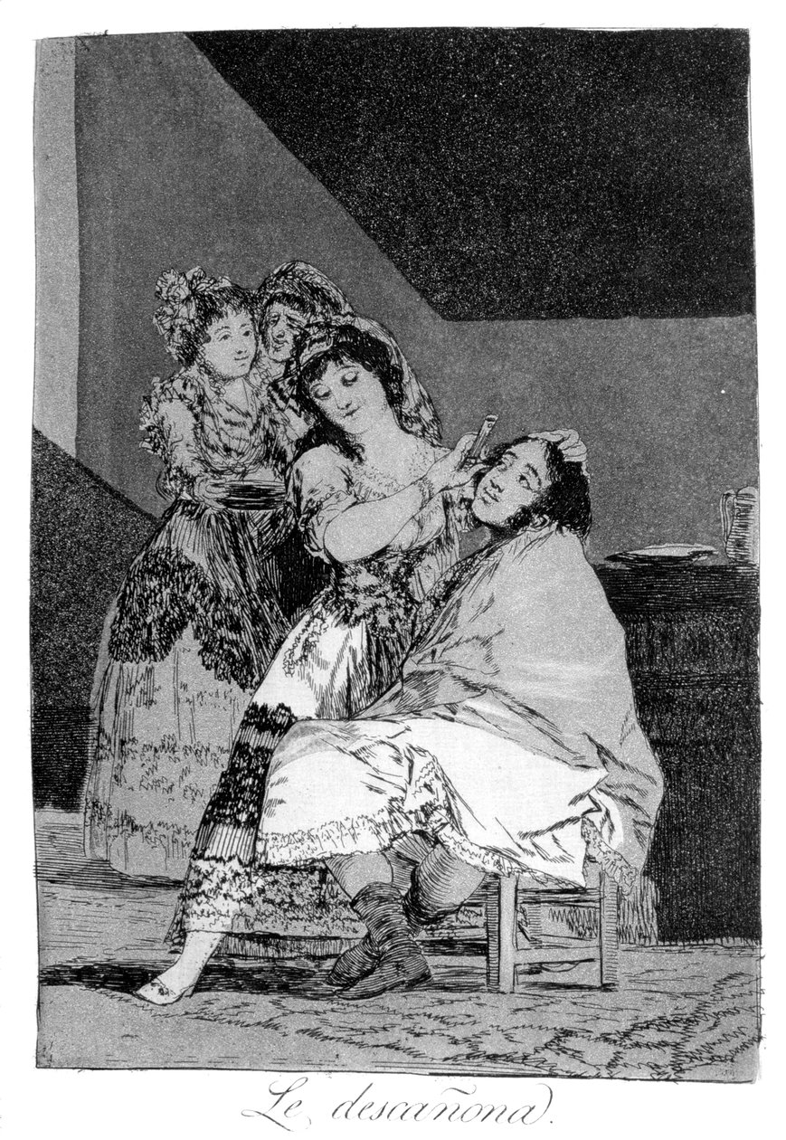 Ze plukt hem kaal, 1799 door Francisco de Goya