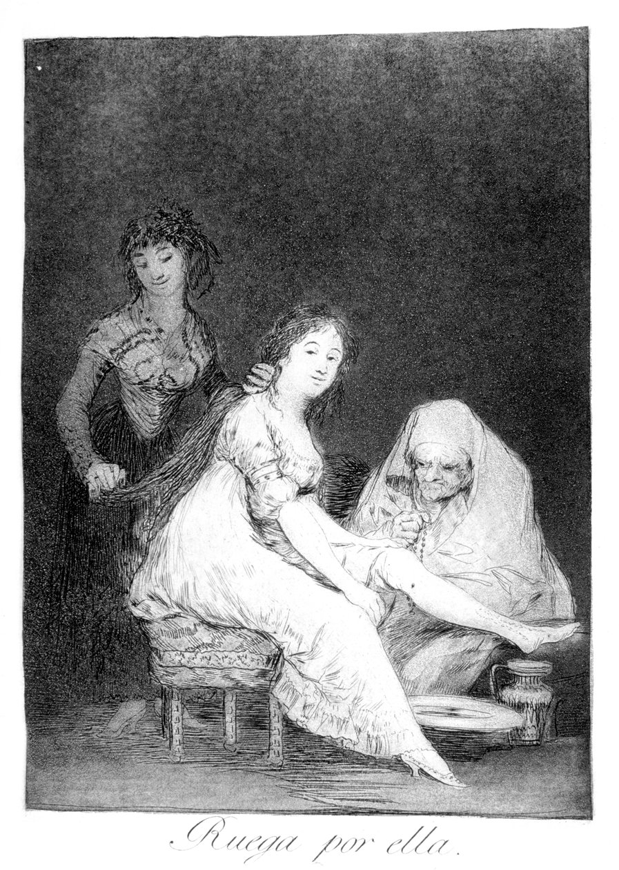 Zij bidt voor haar, 1799 door Francisco de Goya