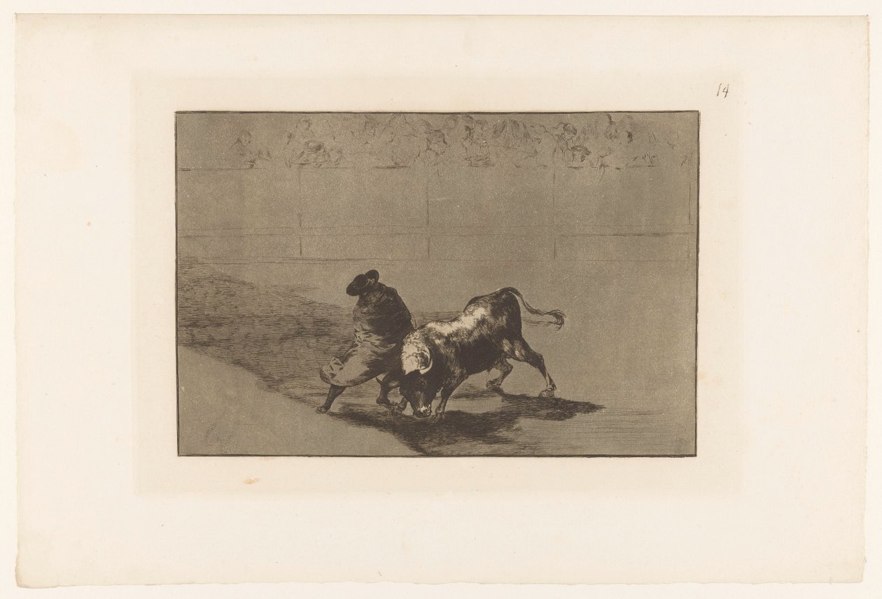 Stierenvechter in een arena door Francisco de Goya
