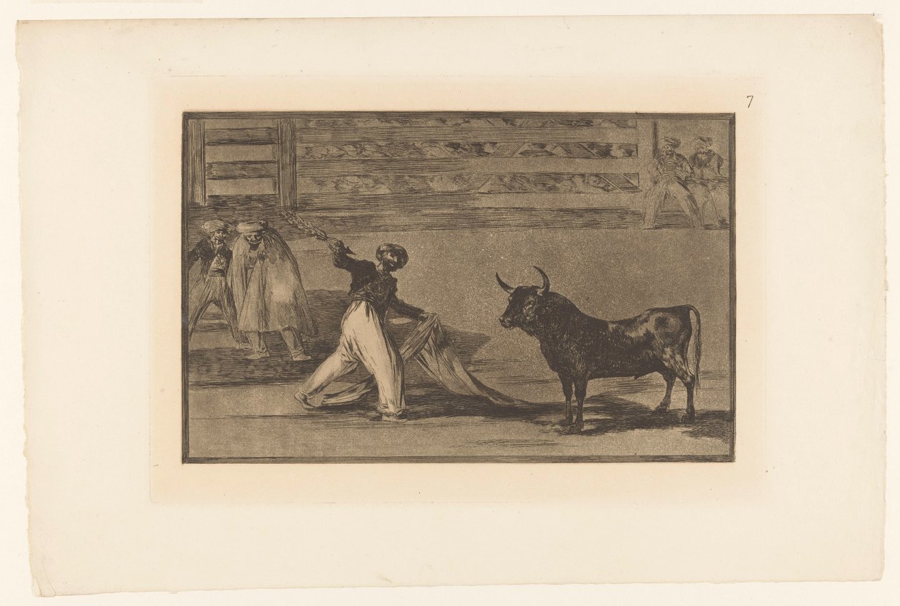 Stierenvechter met banderilla door Francisco de Goya
