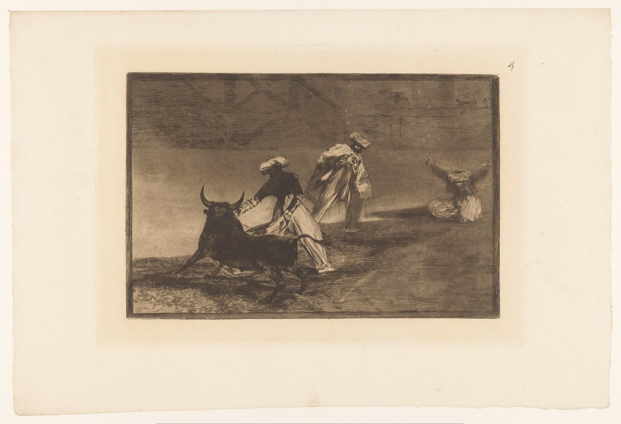 Stierenvechters in een arena door Francisco de Goya