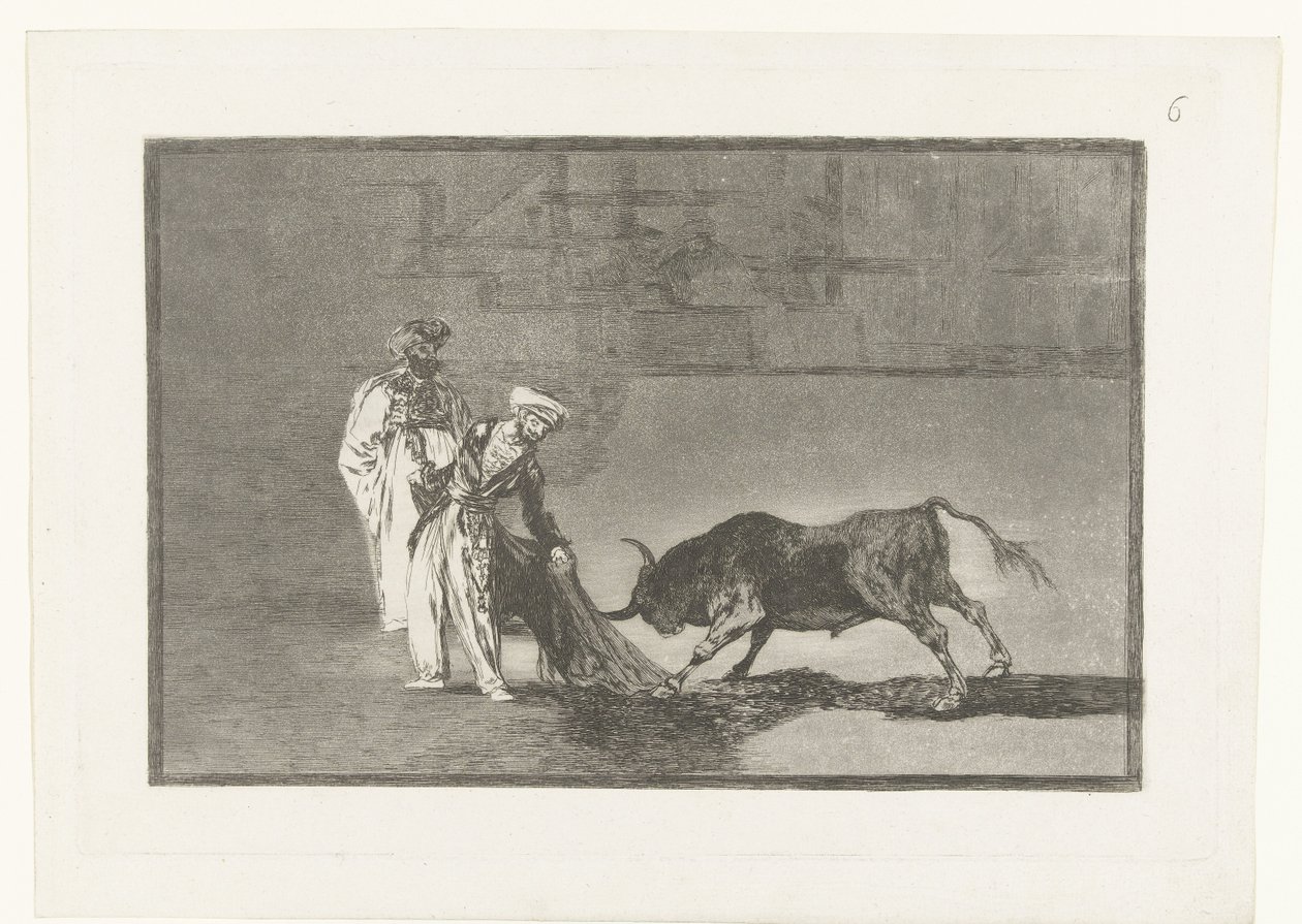 Stierenvechters in een arena door Francisco de Goya