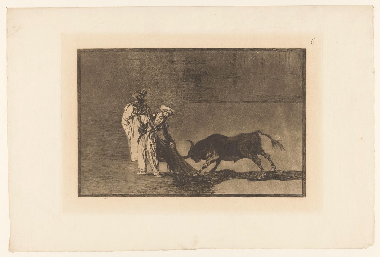 Stierenvechters in een arena Stierengevechten (series title) door Francisco de Goya