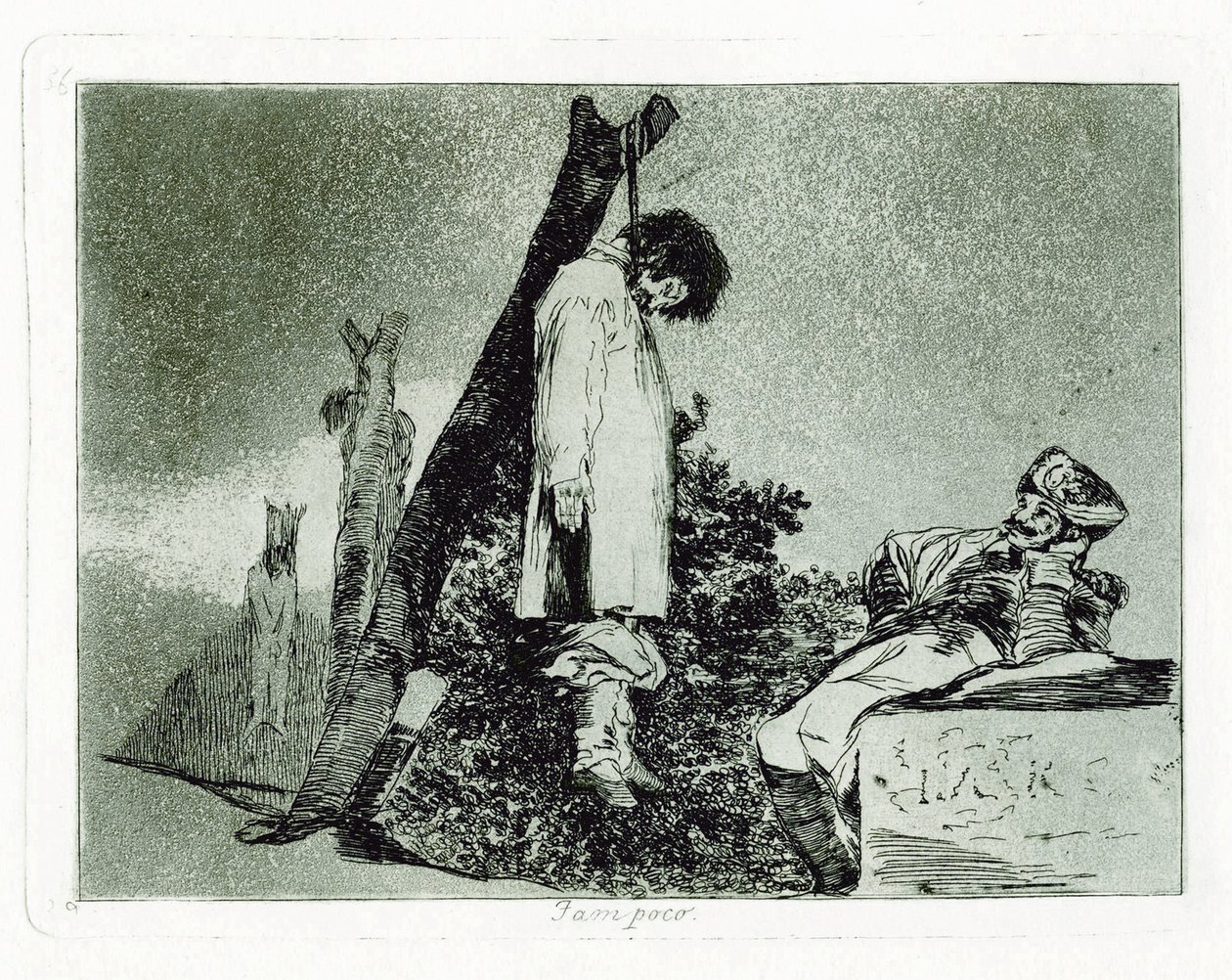 Tampoco Noch dit. Plaat 36 uit De Rampen van de Oorlog Los Desastros de la Guerra, 1810-1820 door Francisco de Goya