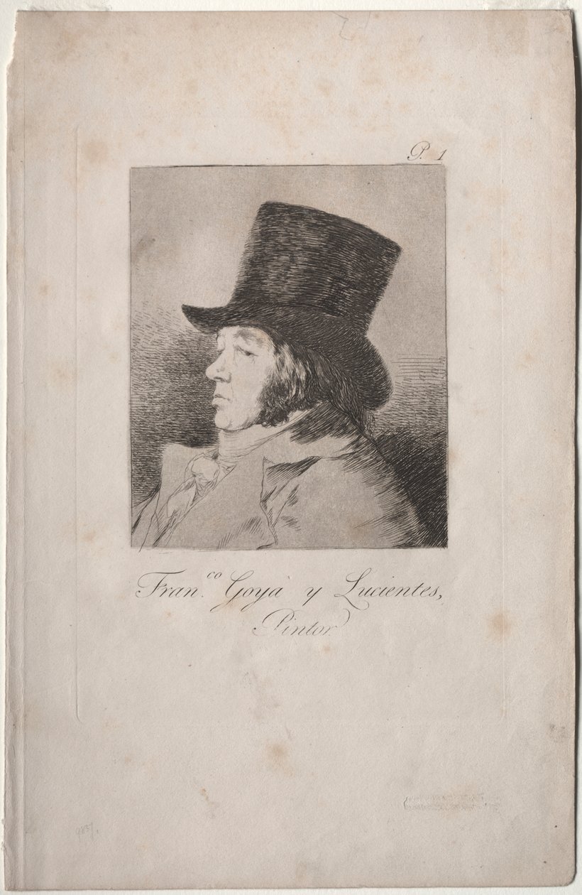 De Caprichos: Portret van Goya door Francisco de Goya