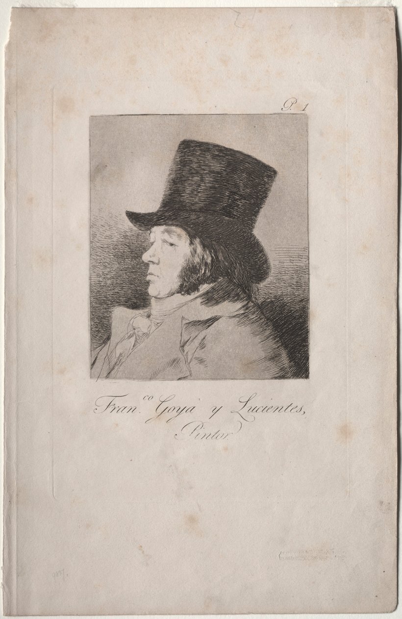 De Caprichos: Portret van Goya door Francisco de Goya