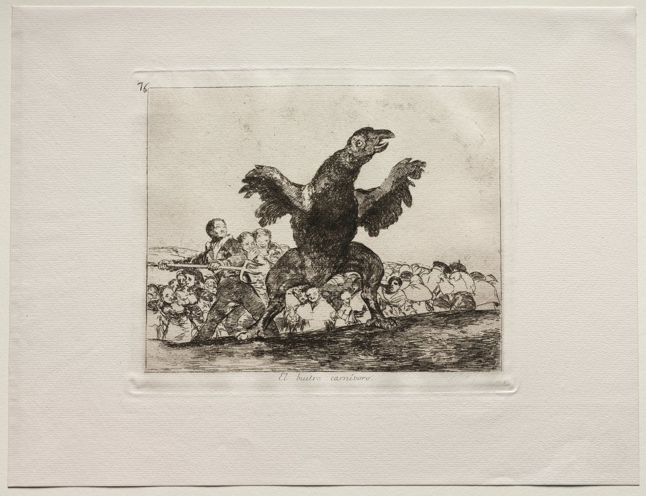 De verschrikkingen van de oorlog: Een vleesetende gier door Francisco de Goya
