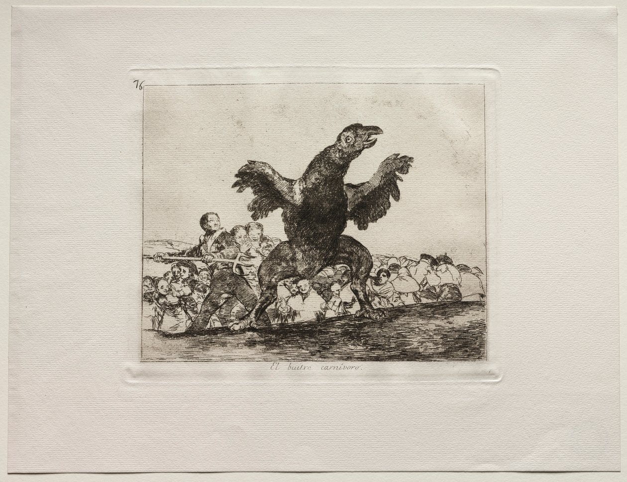 De verschrikkingen van de oorlog: Een vleesetende gier door Francisco de Goya