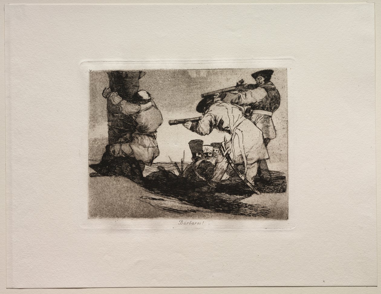 De Verschikkingen van de Oorlog: Barbaren! door Francisco de Goya