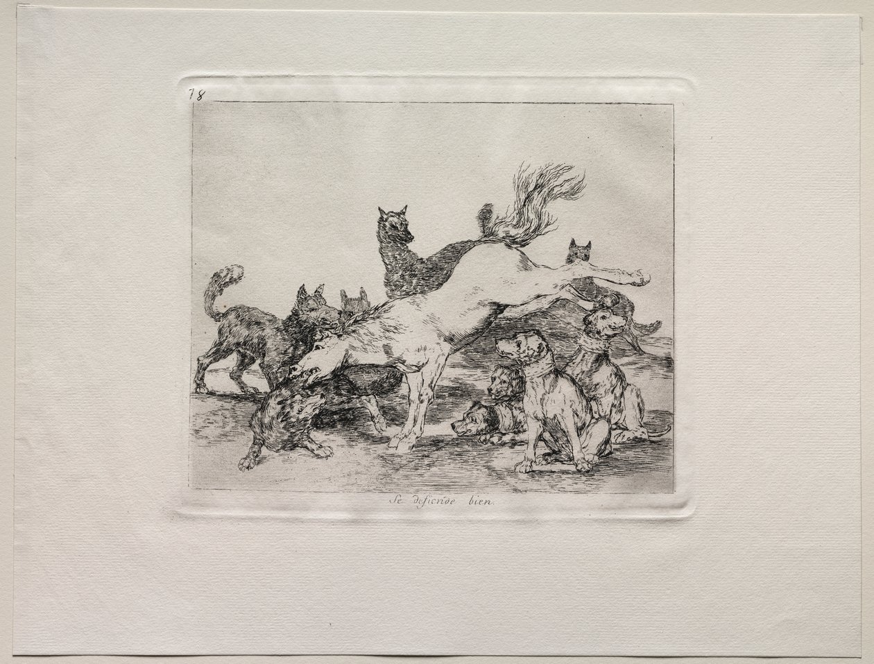 De verschrikkingen van de oorlog: Hij verdedigt zich goed door Francisco de Goya
