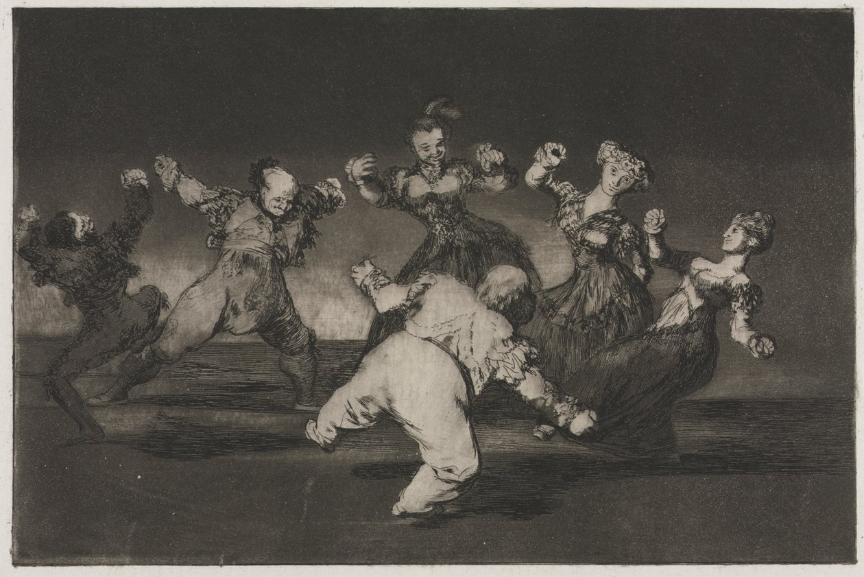 De Spreekwoorden: Als Marion wil dansen, moet ze de gevolgen dragen door Francisco de Goya