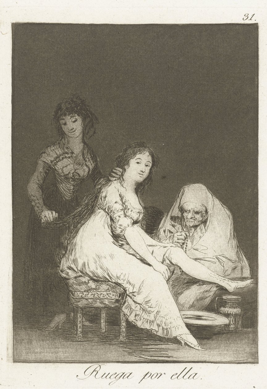 Zij bidt voor haar door Francisco de Goya