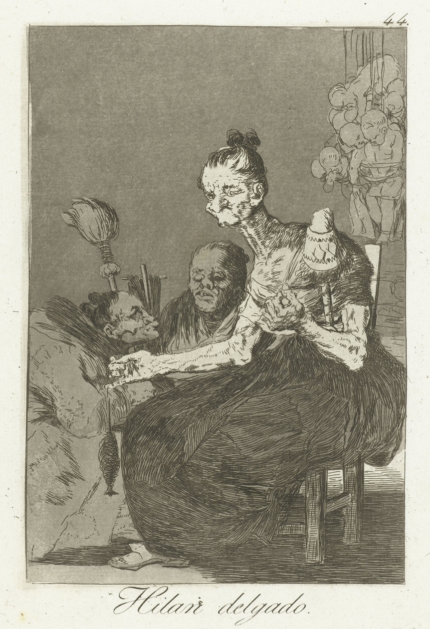 Zij spinnen fijn door Francisco de Goya