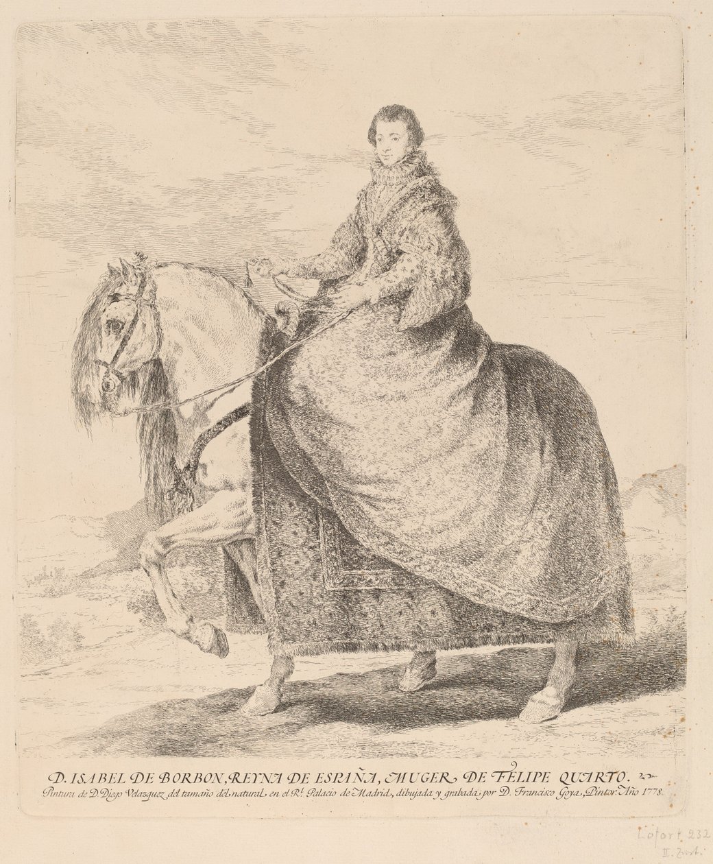 Isabel de Borbon door Francisco de Goya after Diego Velázquez