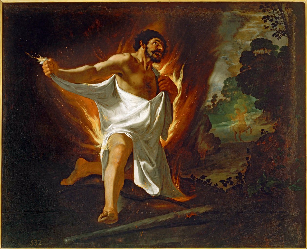 Hercules verschroeid door het hemd van de centaur Nessus ... (olieverf op doek) door Francisco de Zurbaran