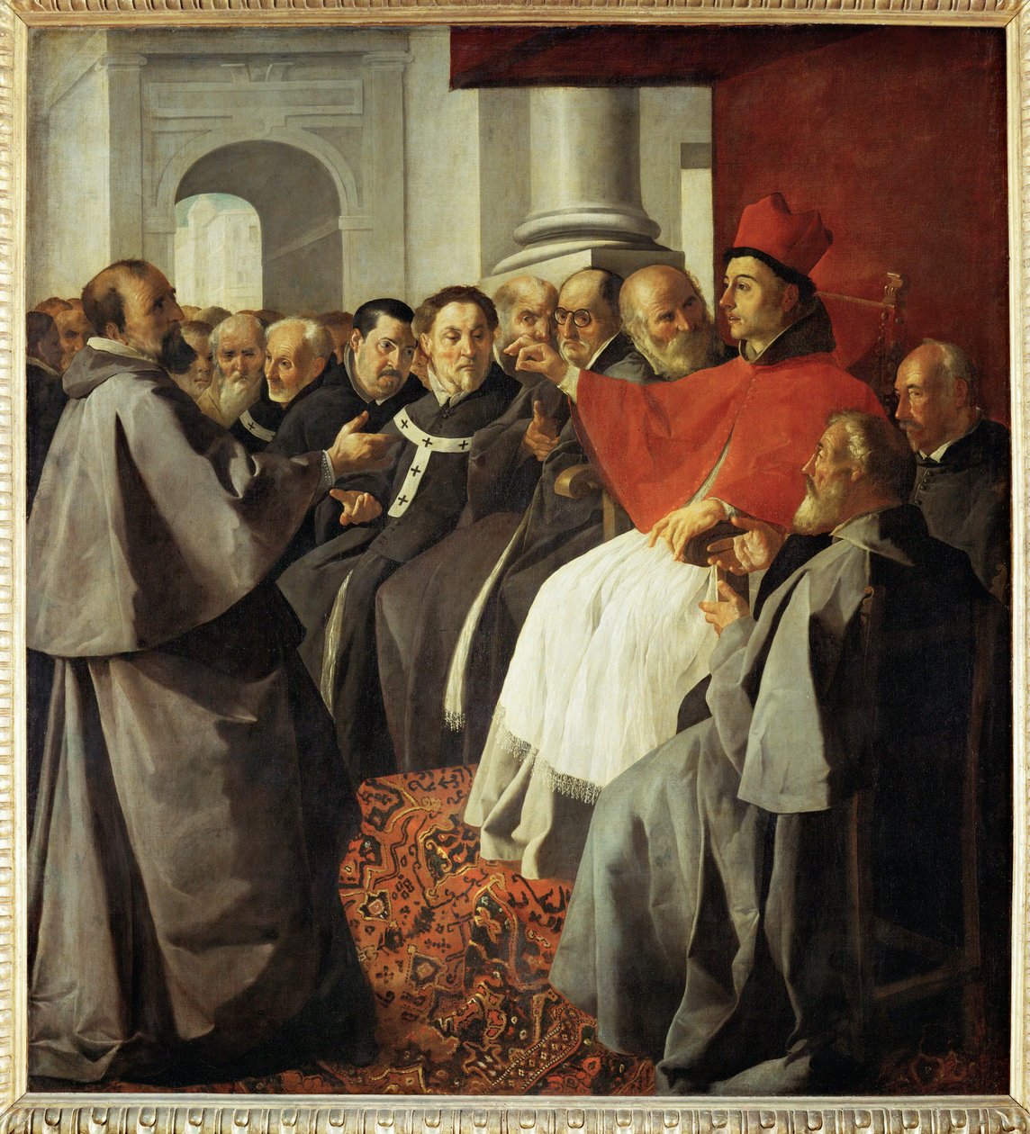 Sint Bonaventura op het Concilie van Lyon - Sint Bonaventura ... door Francisco de Zurbaran