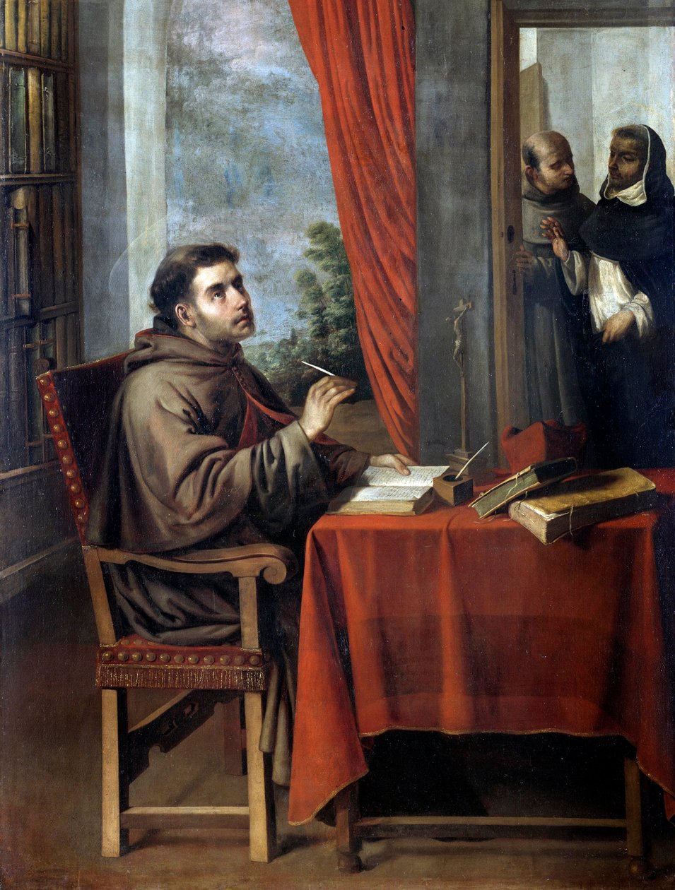 Bezoek van de Italiaanse theoloog en filosoof Sint Thomas van Aquino door Francisco de Zurbaran