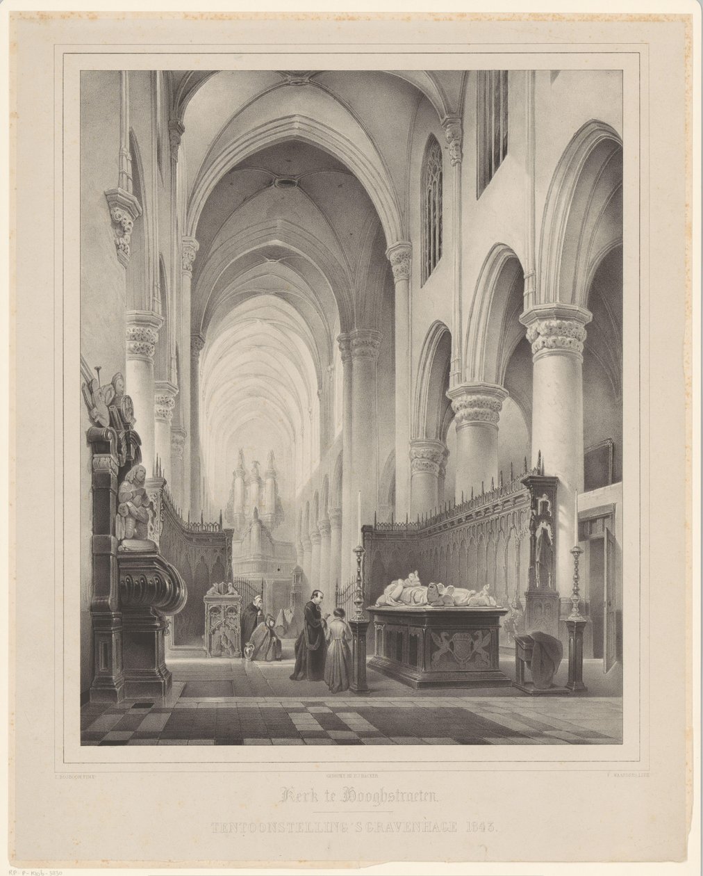 Interieur van Sint-Katharinakerk te Hoogstraten door Franciscus Bernardus Waanders