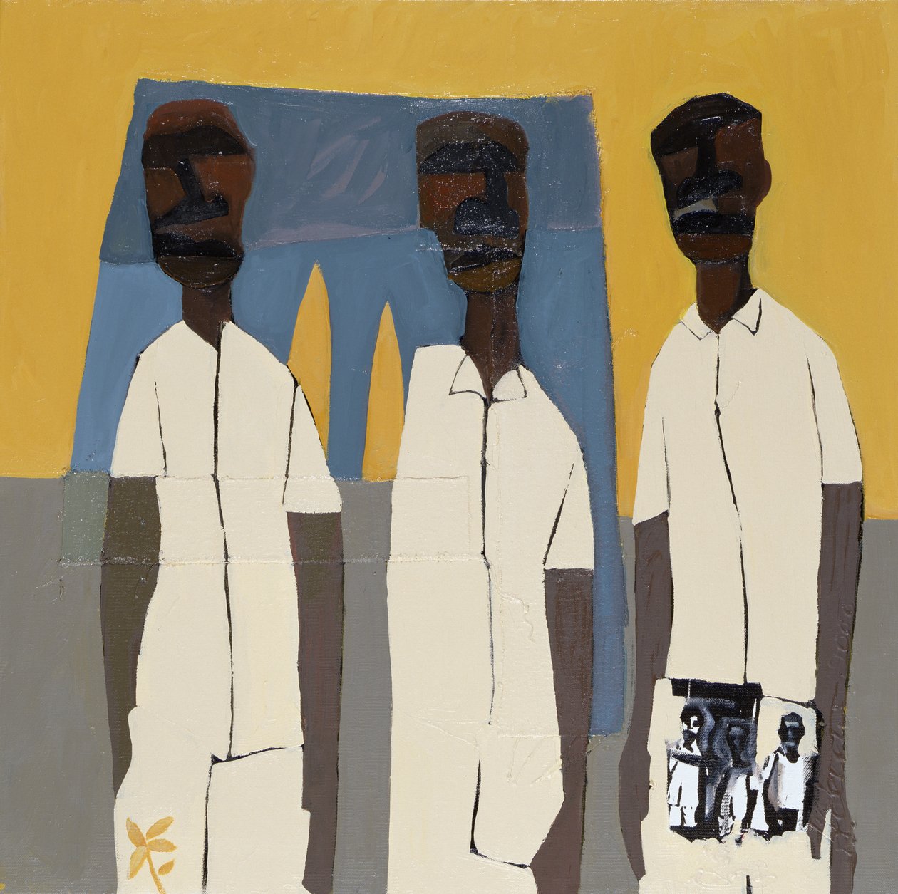 Church Boys III, 2000 (gemengde techniek op doek) door Francks Deceus