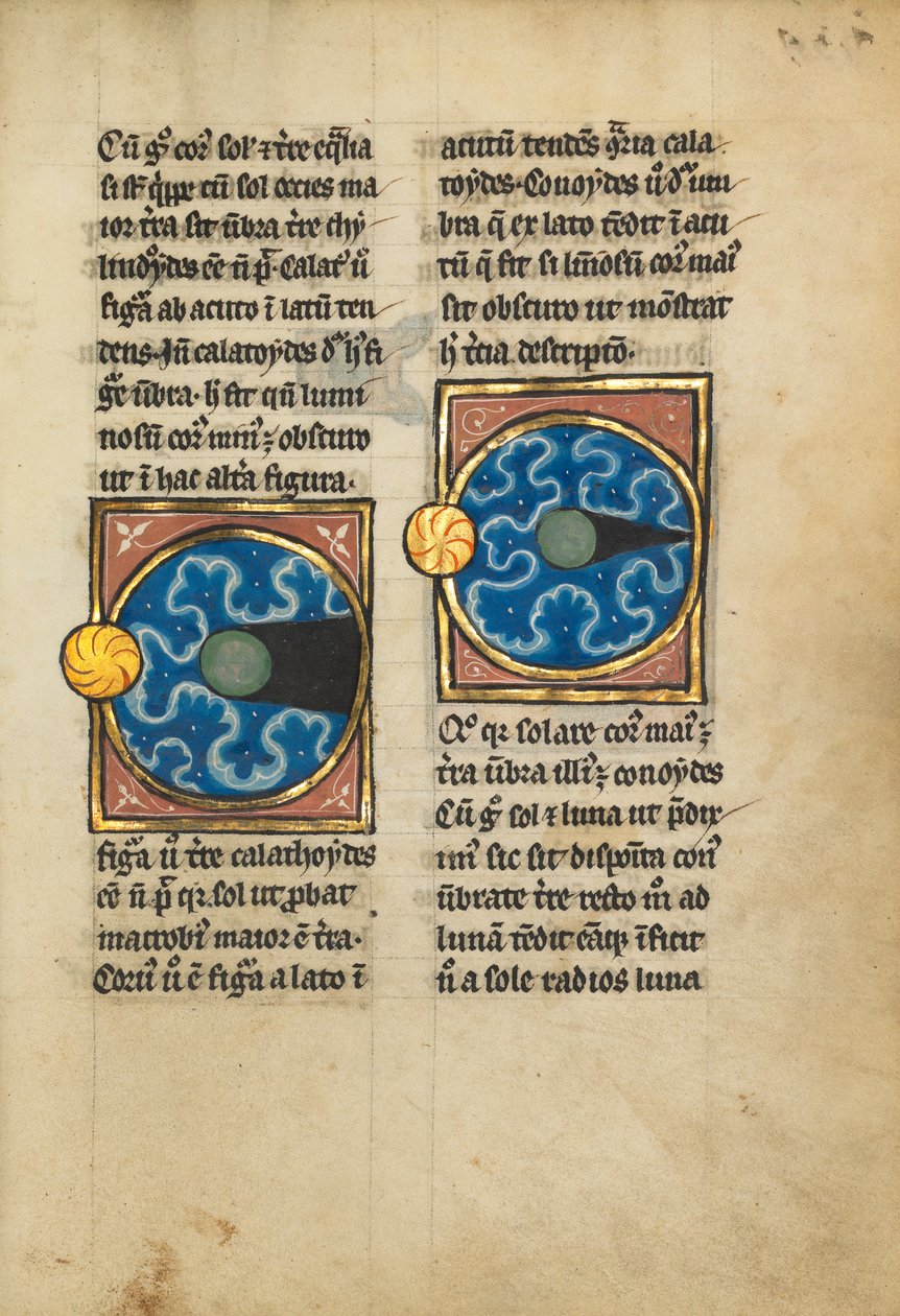 Twee diagrammen met de zon en de maan door Franco Flemish School