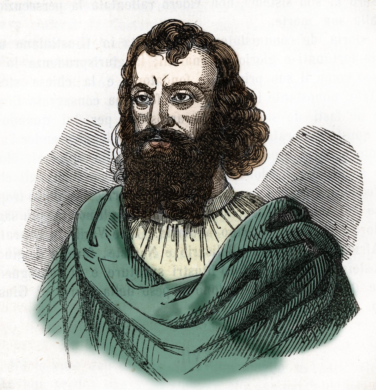 Portret van Keizer Justinianus I (482-565) Tekening uit 