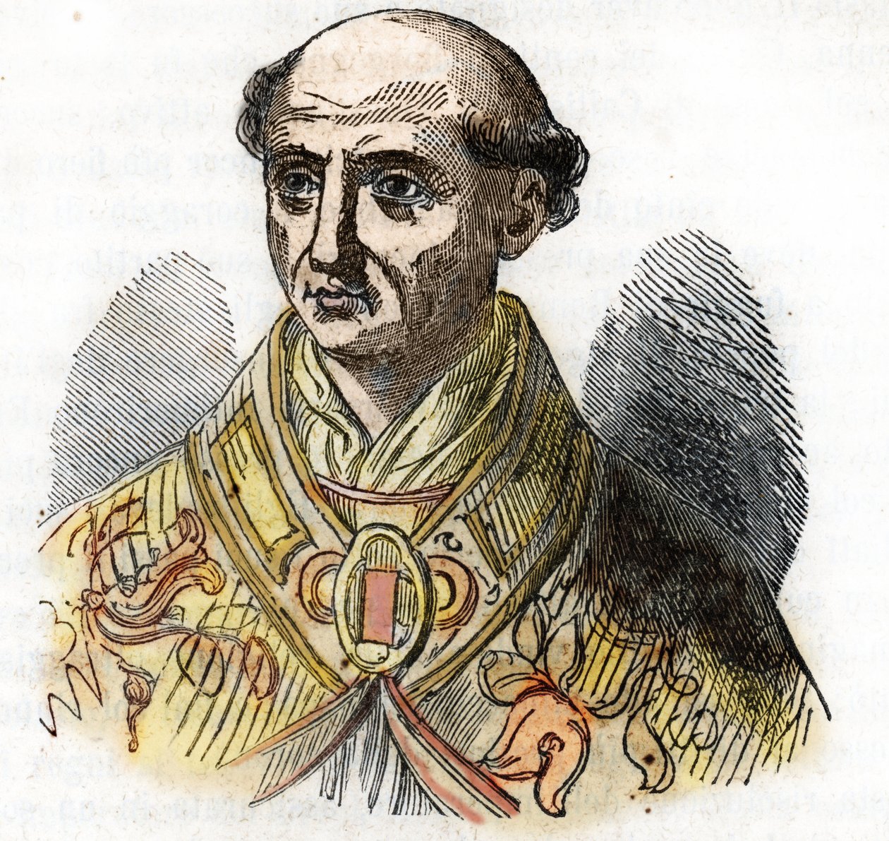 Portret van Paus Sint Calixte II (Gui van Bourgondië, in het Italiaans Guido dei Conti di Borgogna, Callisto II) door Franco Mistrali