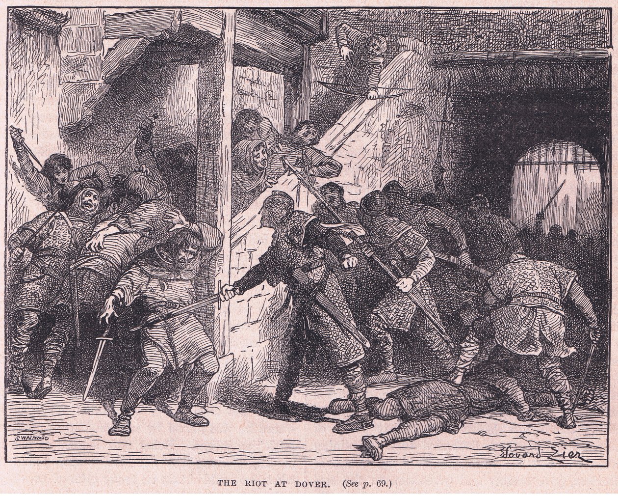 De rel in Dover AD 1051 door Francois Edouard Zier