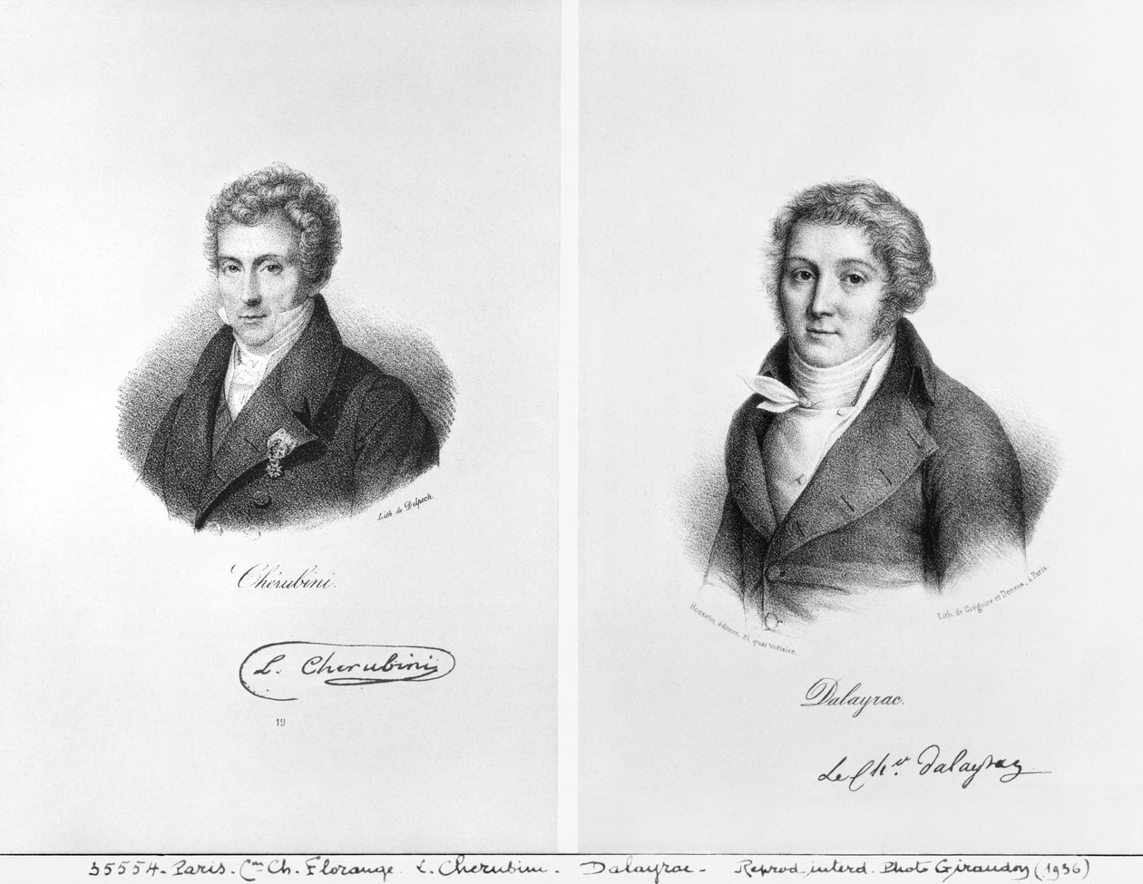 Luigi Cherubini (1760-1842) en Nicolas Marie Dalayrac (1753-1809) door Francois Seraphin Delpech