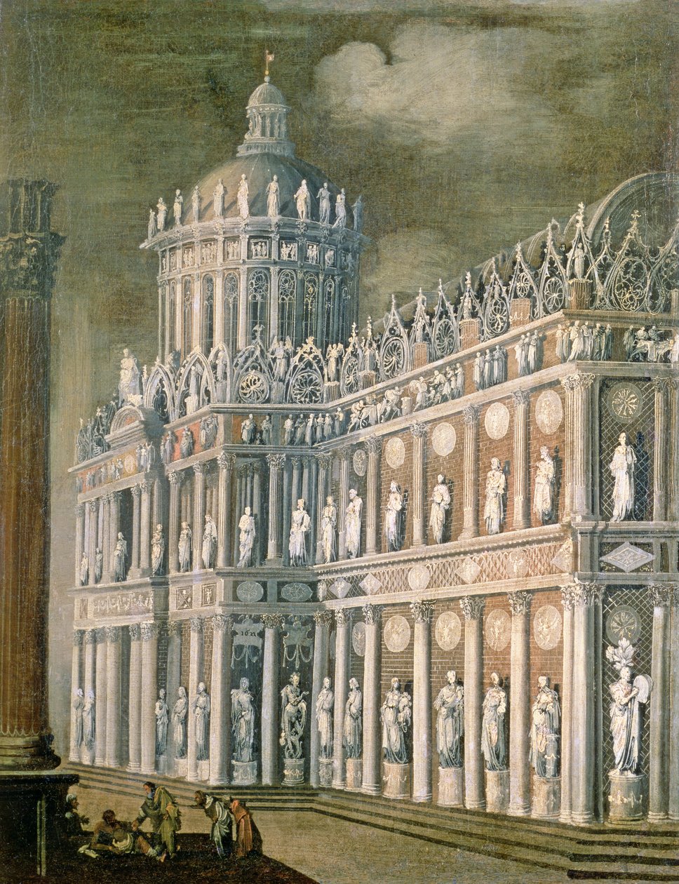 Architectonische fantasie die de genezing van de verlamde uitbeeldt, 1622 door Francois de Nome